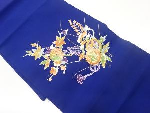 塩瀬金彩型染紅葉に梅・花模様名古屋帯